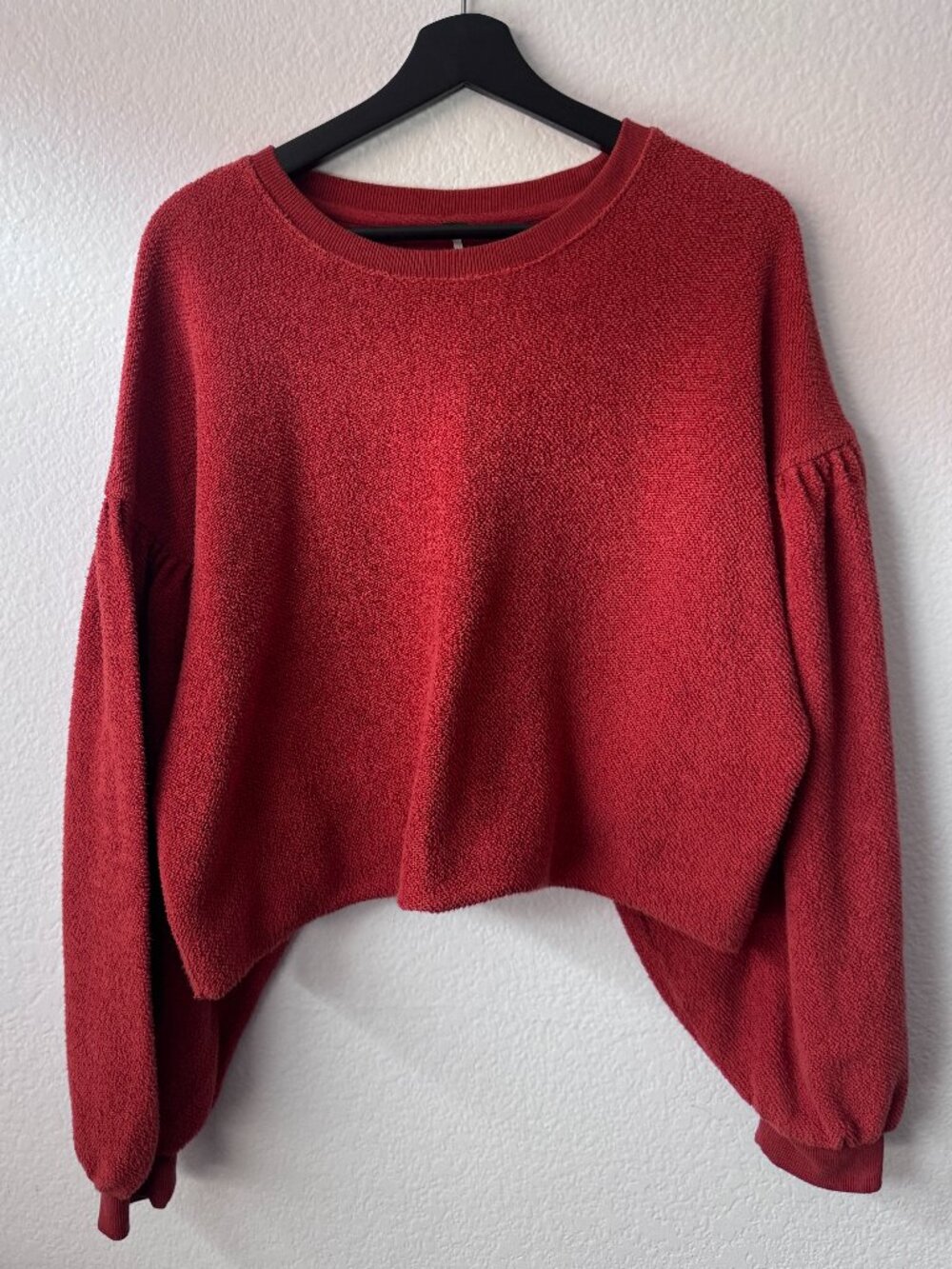 Free People | Terry Linen cropped orange sweatshirt | M
